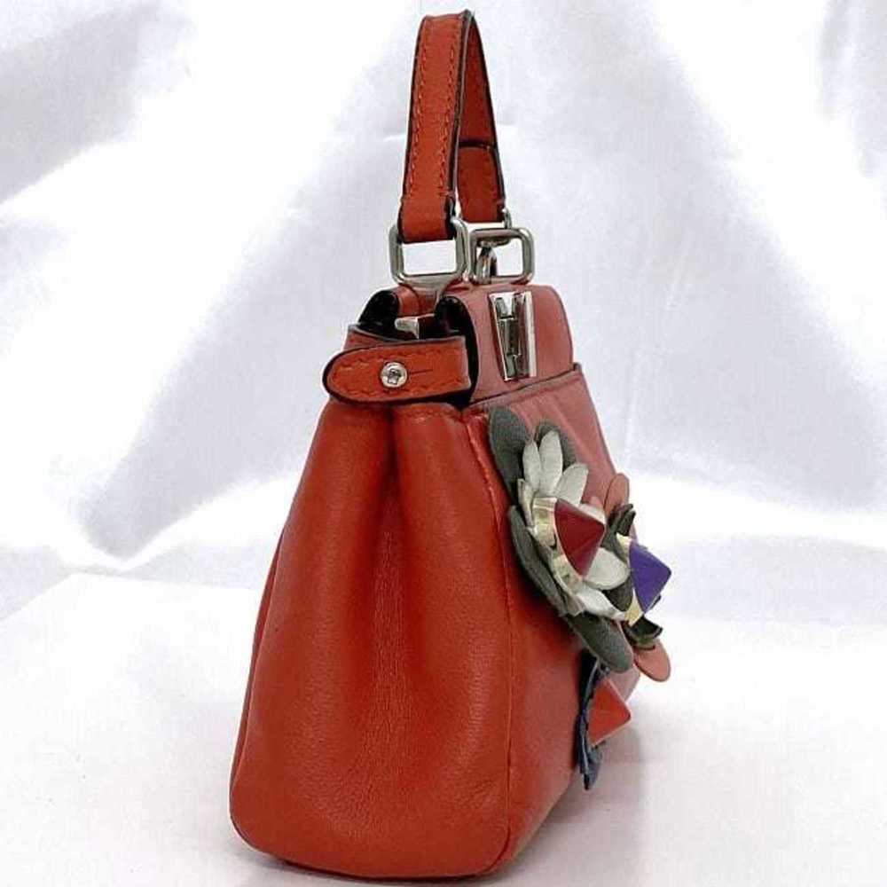 FENDI Red Leather Peekaboo Shoulder Bag - Picture 4 of 11